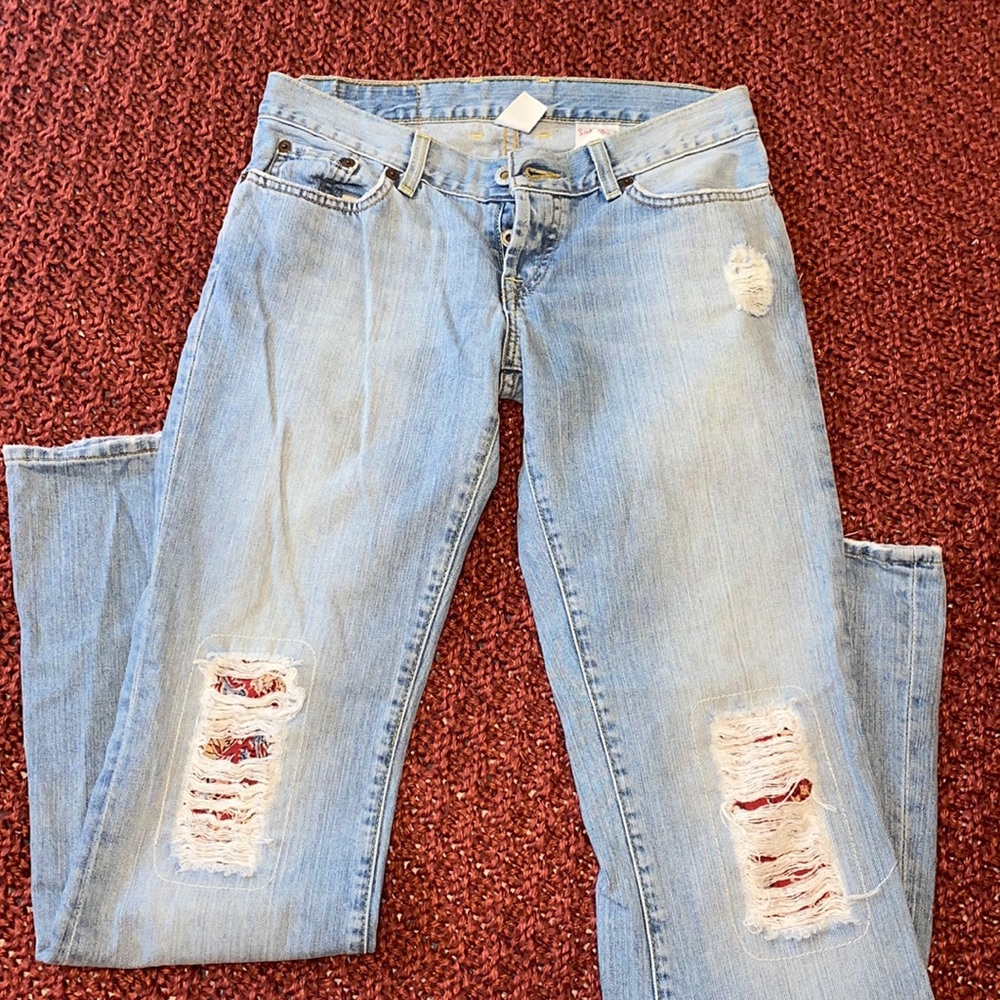 Light Wash Low Rise Patterned Lucky Brand jeans